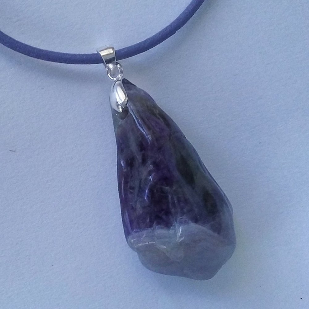 Amethyst Nugget Pendant Necklace